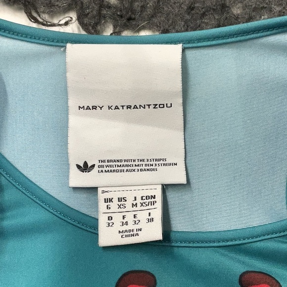 MARY KATRANTZOU x Adidas Teal Bodysuit Size XS Limited Edition Collaboration - Picture 6 of 10